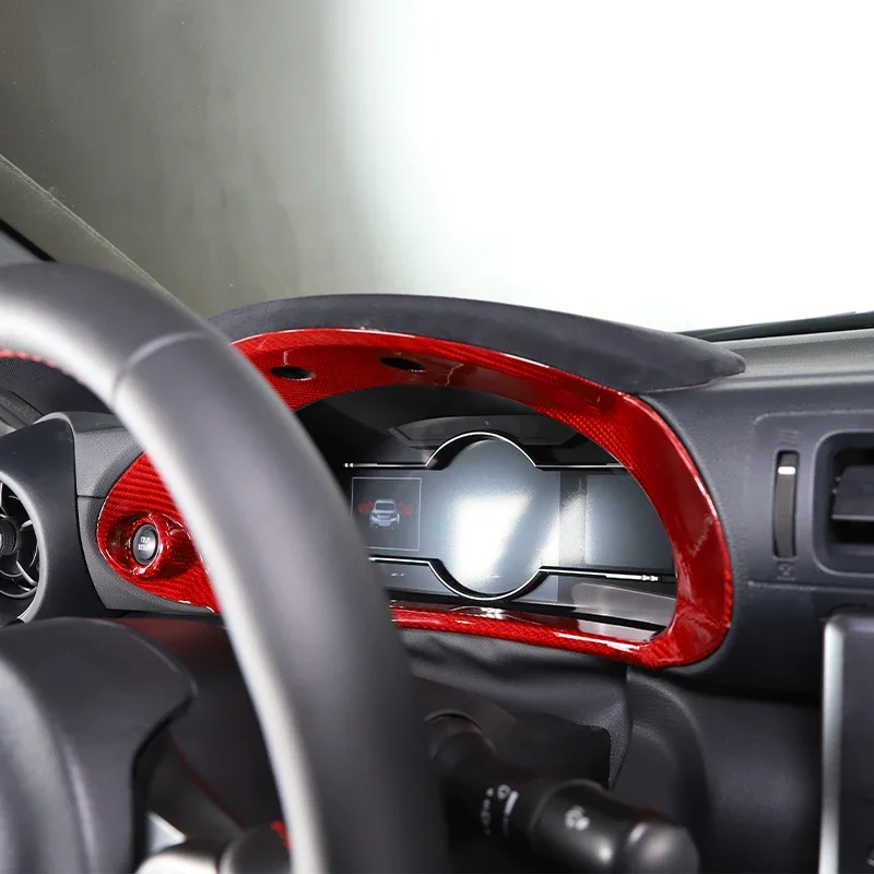 Real Carbon Fiber Red Car Dashboard Decorative Frame Stickers Cover Trim For Toyota 86/Subaru BRZ 2022 Interior Accessories