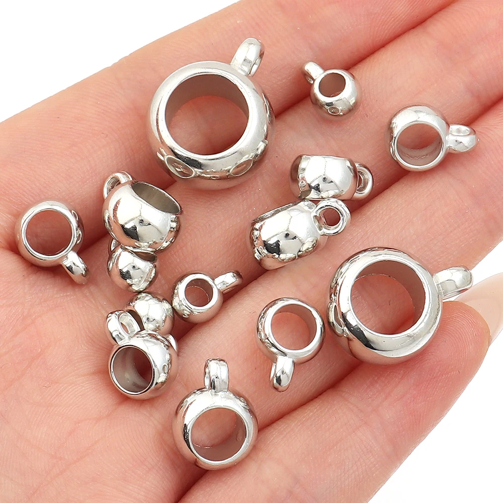 30-100 Stück Großloch-CCB-Perlen Abstandhalterperlen Anhänger Charms Verschlüsse Ösenperlen für DIY Schmuckherstellung Armband Halskette Zubehör – Detail 5