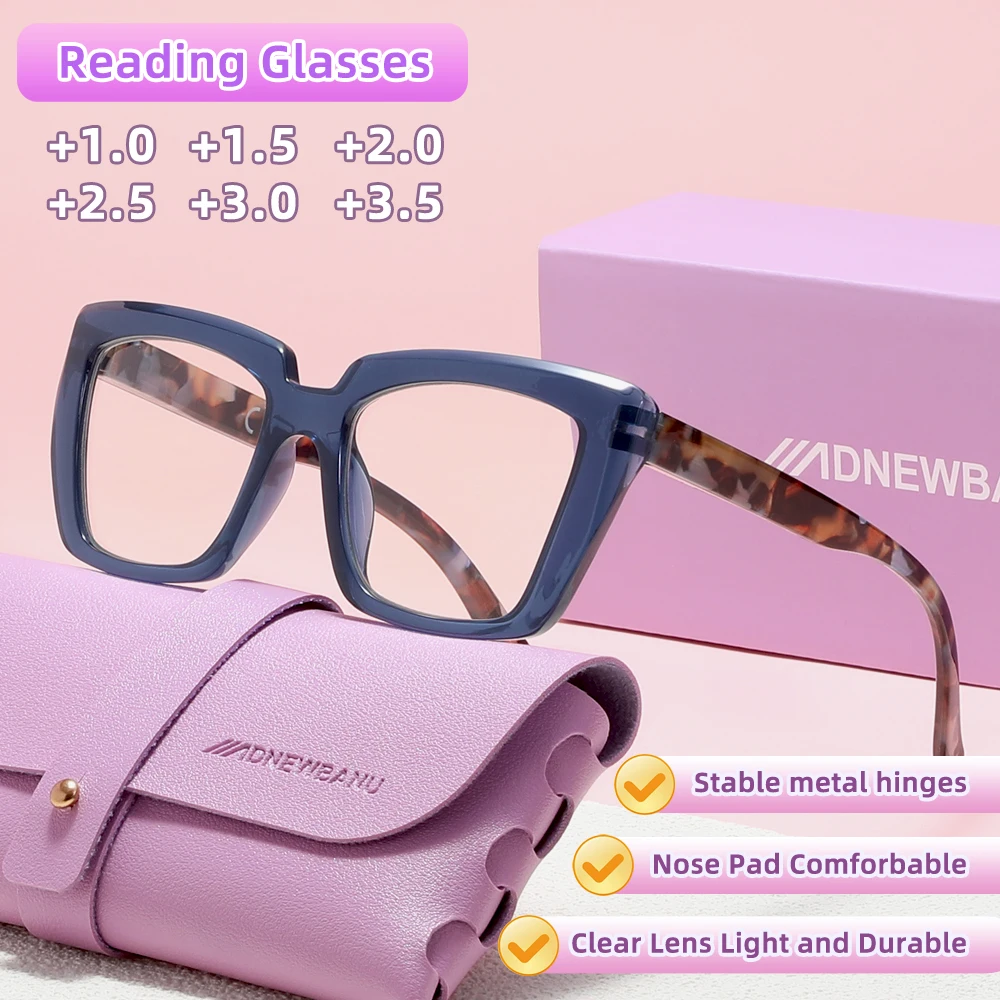 ADNEWBANU Marke Retro Damen Lesebrille Männer Quadratischen Rahmen Presbyopie Brille Reader 1,0 ~ 3,5 Rezept Vintage Gläser
