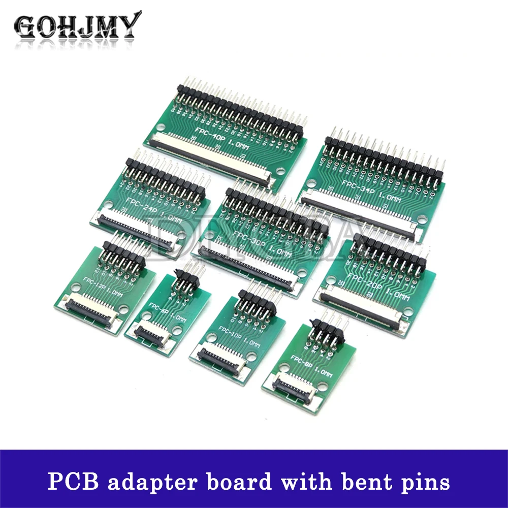 5PCS FPC FFC 0.5mm 1mm Pitch Double Side Adapter Socket Plate PCB Board Connector DIY KIT 6 8 10 12 20 40 50 Pin to DIP 2.54mm