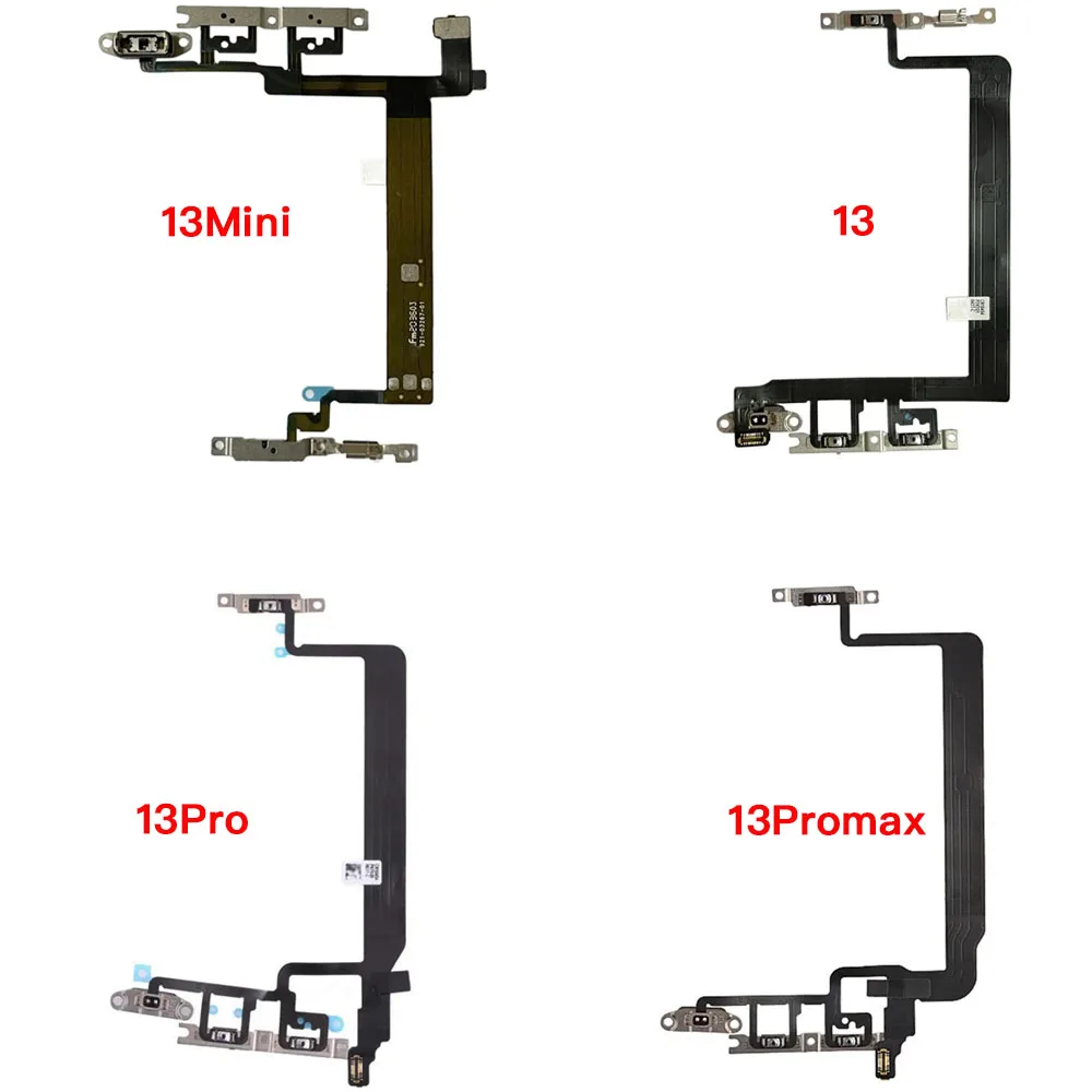 Power Volume Button Flex Cable With Mute Silent Switch Replacement Part for iPhone 12 13 Mini Pro Max