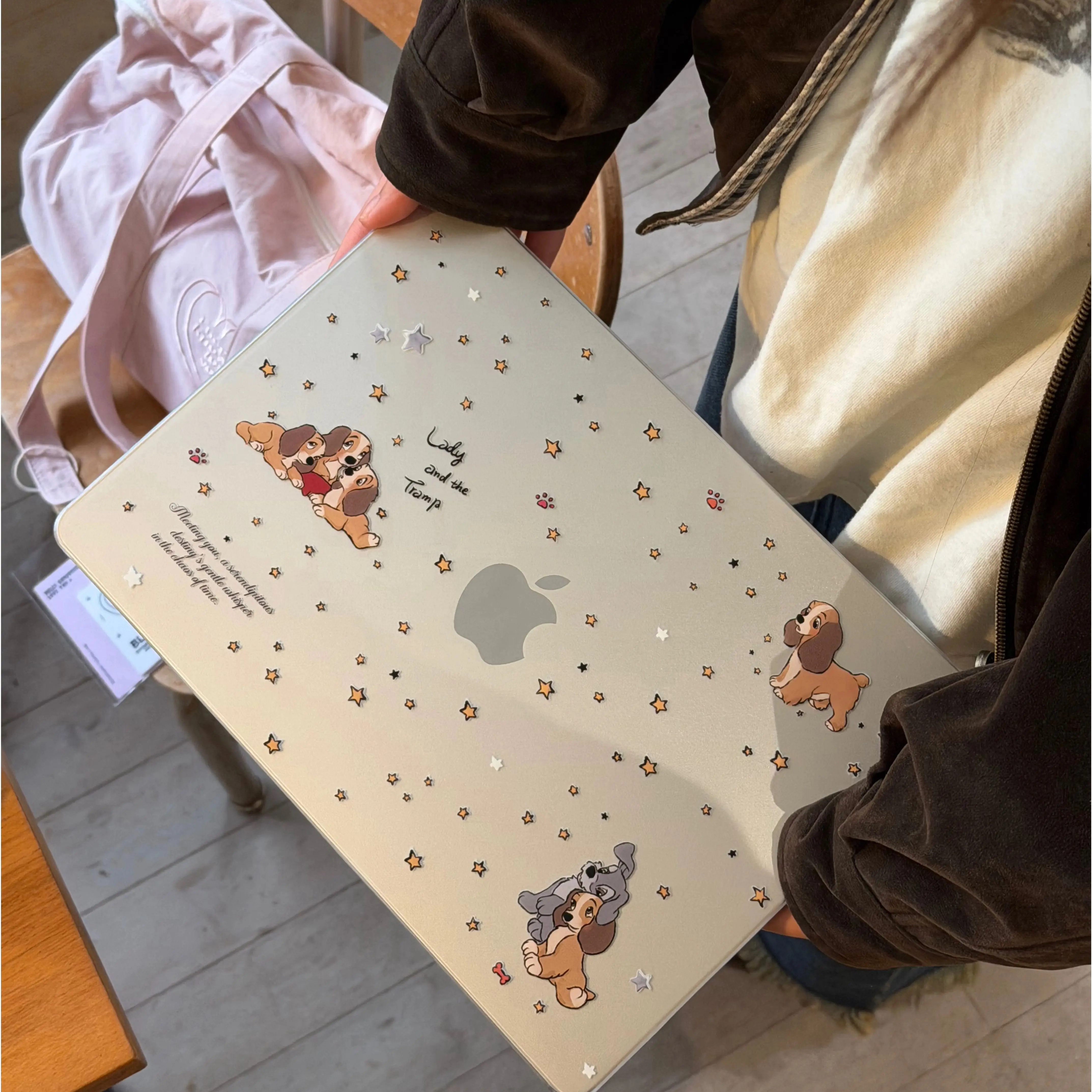 Star Lady Dog Y2K Crystal Laptop Case For Macbook Air 13.6 M4 NEO 15 M3 Hard Cover For Mac Book Pro 13 M1 M2 14 M4 M5 16 Cover