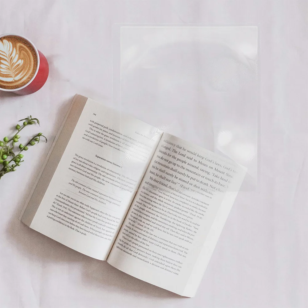 

Sheet Magnifier Transparent PVC Page Mirror for Book Visual Impairment Large Print Reading Aid Clear Viewing Tool