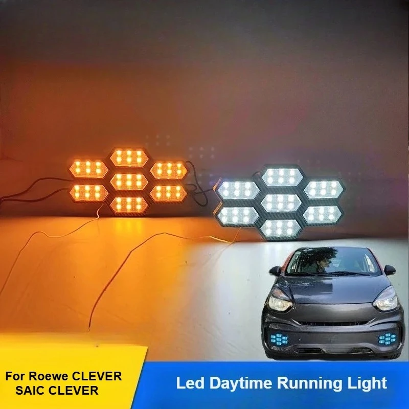 For Roewe CLEVER/SAIC CLEVER Led Daytime Runnning Light Flowing Turn Signal Front Fog Lamp Modification Accessories