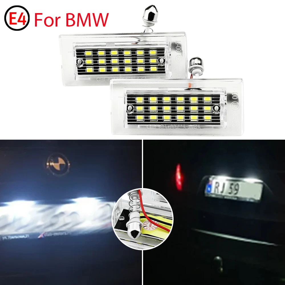 

2PCS LED Car License Plate Light For BMW X5 E53 Pre-Facelift 2000-2006 Number License Plate Lamp