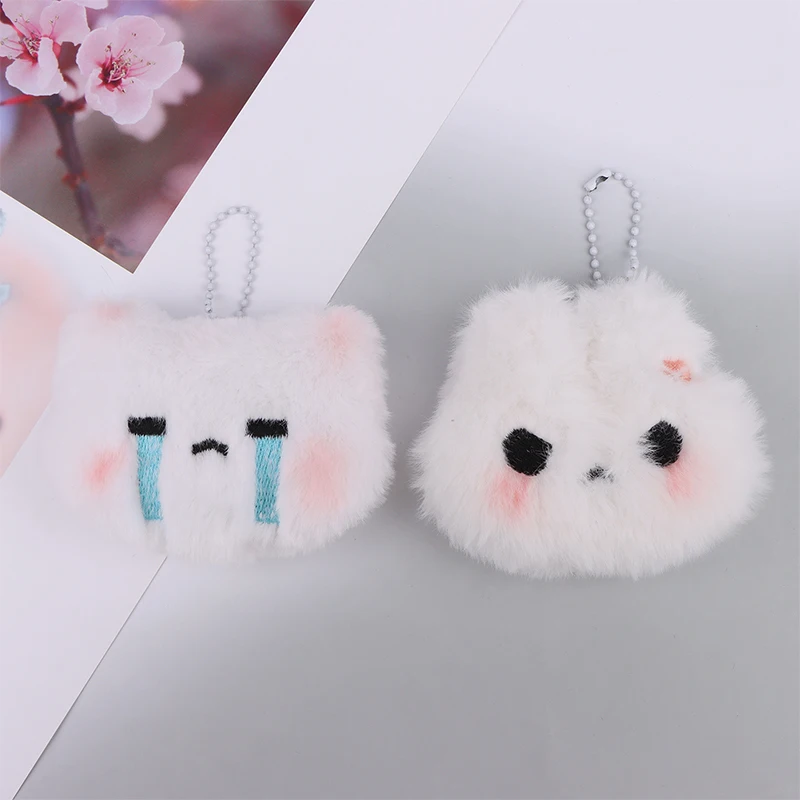 Porte-Clés en Peluche en Forme de Beurre de Lapin pour Femme, Accessoire de Décoration pour Étui de Téléphone Portable, Expression de Pleurer en Colère, Cadeau