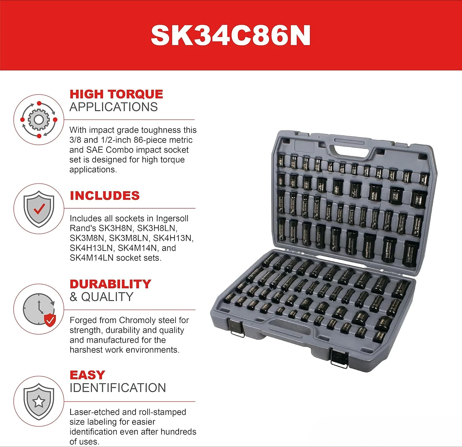 SK34C86N Mega Socket Set (86 Piece)