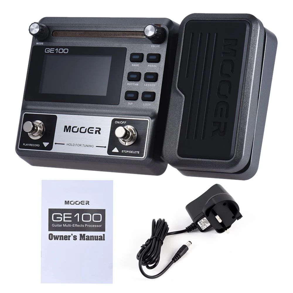 MOOER GE100 Guitar Multi-effects Processor Effect Pedal with Loop Recording(180 Seconds) Tuning Tap Tempo Rhythm Setting Scale