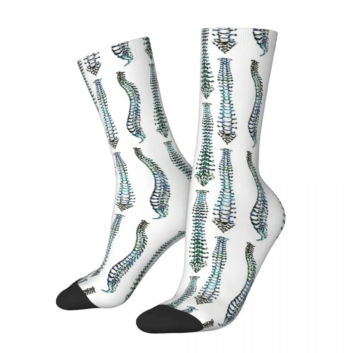 Spine Front, Back, And Sideview Anatomy Socks High Quality Stockings All Season Long Socks for Man's Woman's Christmas Gifts