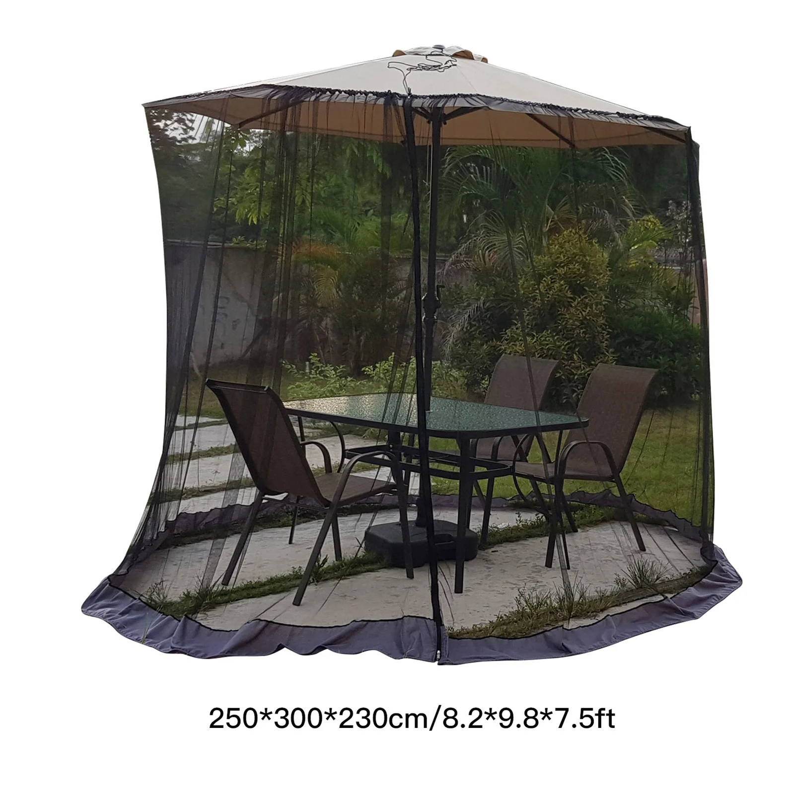 Zonnescherm voor buiten, klamboe, paviljoen, klamboe, paraplu-tent met rechte paal - A2 banaan gebogen armparaplu-type