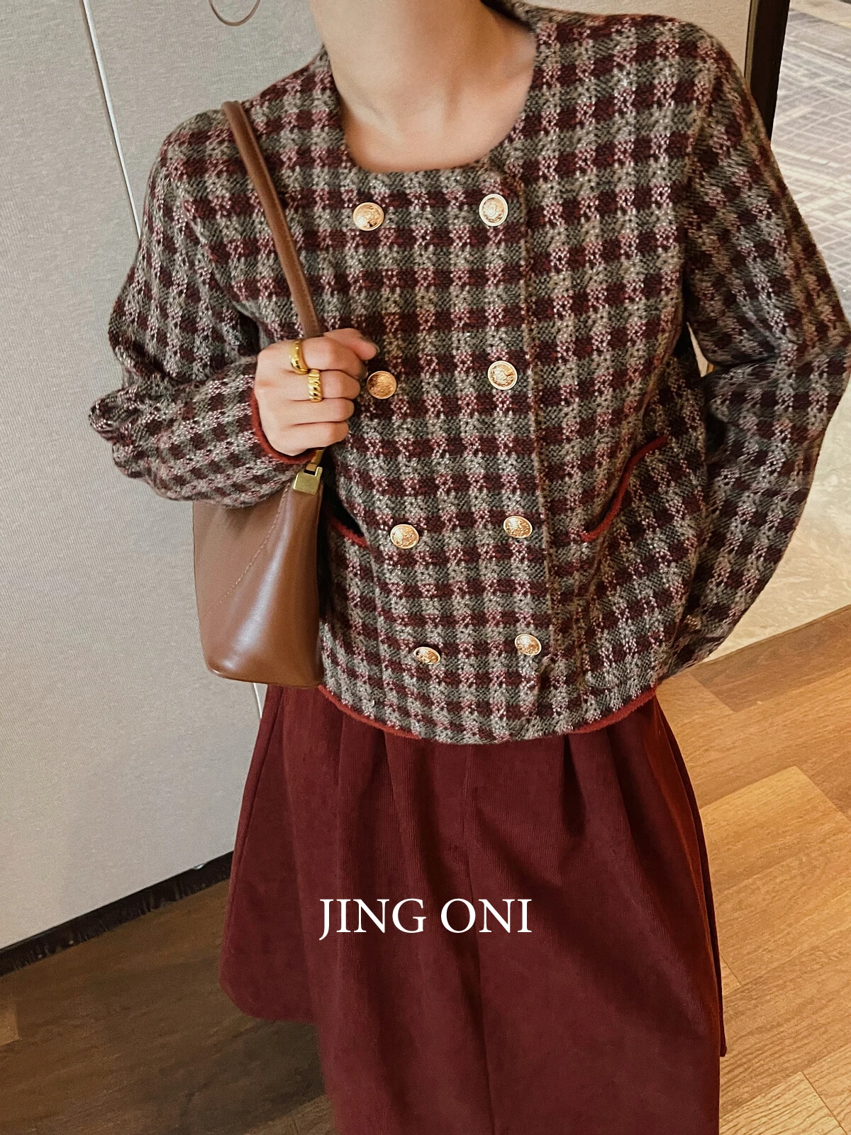 

Plaid Cardigan Sweater Woman Clothing 2023 Autumn Fashion Korean Style Vintage Y2k Luxury Elegant Knitwear Top Winter Crop Red