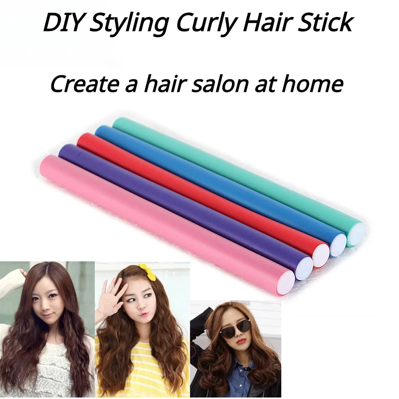 Plastic Curling Iron Pearl Cold Perm Universal Hair Rollers Fast Styling Rubber Curling Iron DIY Styling Curly Hair Stick