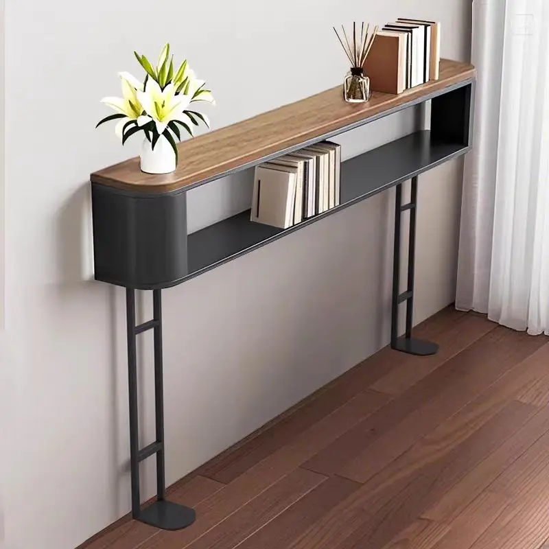 Electric sofa rear shelf long ultra-narrow side table against the wall clip gap storage bed head and tail heating cabinet