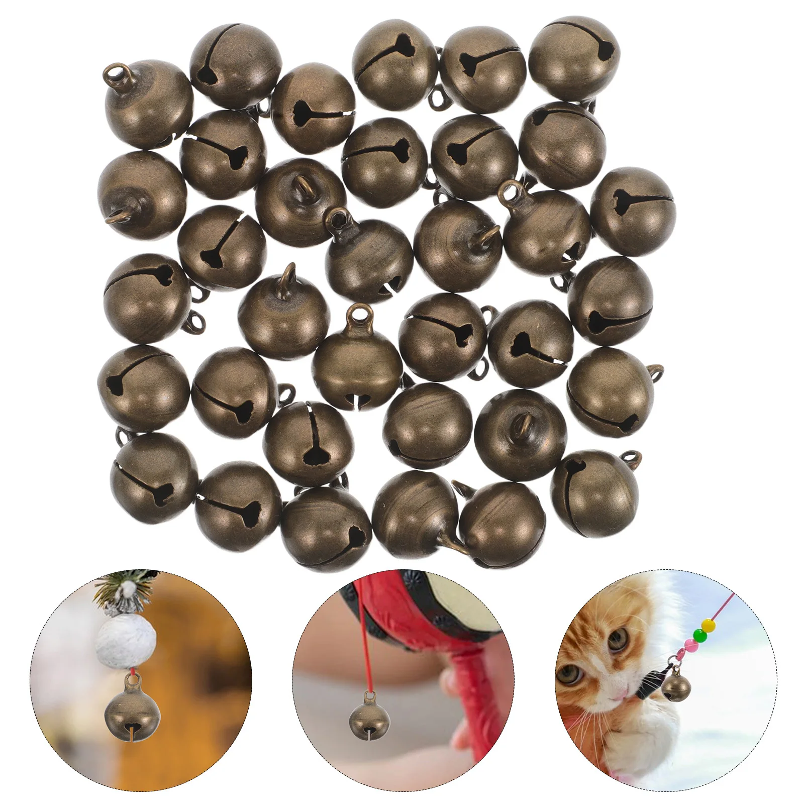 

50Pcs Mini Brass Bells Vintage 14mm Retro Charms for DIY Jewelry Pet Collar Festival Decoration Training Bells for Crafts