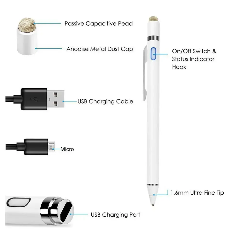 

Universal Stylus Pen 2 in 1 for IOS Android Apple Pencil IPad Air Pro Pen Writting Touch Pen Suitable for Huawei Xiaomi IPhone