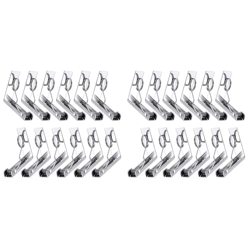 A98E-24X Tablecloth Clips Thickened High Elasticity Stainless Steel Table Cloth Cover Clamps For Home, Restaurants, Picnic