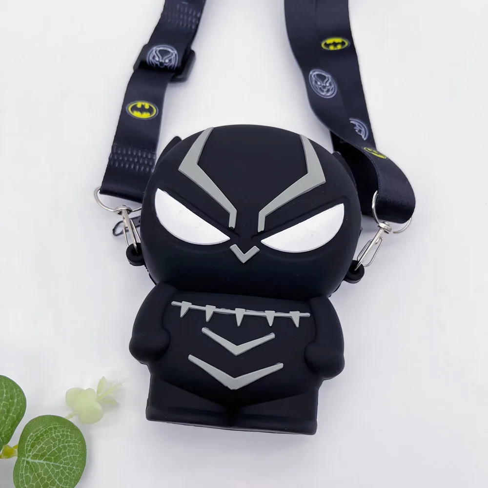 Anime The Avengers Marvel Cartoon Cute Spider Man Trendy Cool Change Card Bag Iron Man Adjustable Strap Kids Crossbody Bag