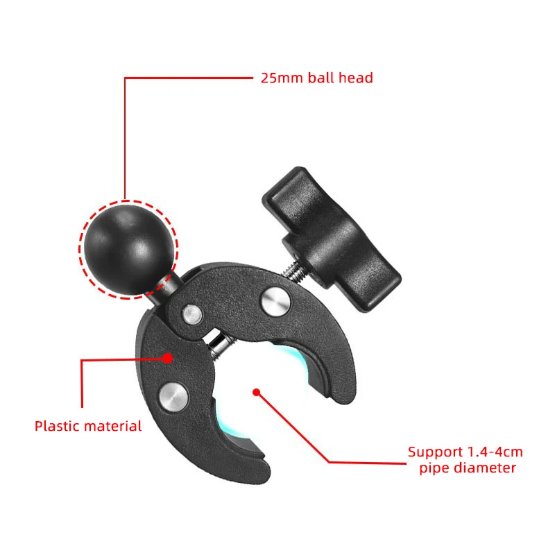 1 Polegada Ball Head Mount Adapter Motocicleta Bicicleta Guiador Clipe Espelho Retrovisor Bracket para GoPro 10 9 8 Câmera MTB Montagens