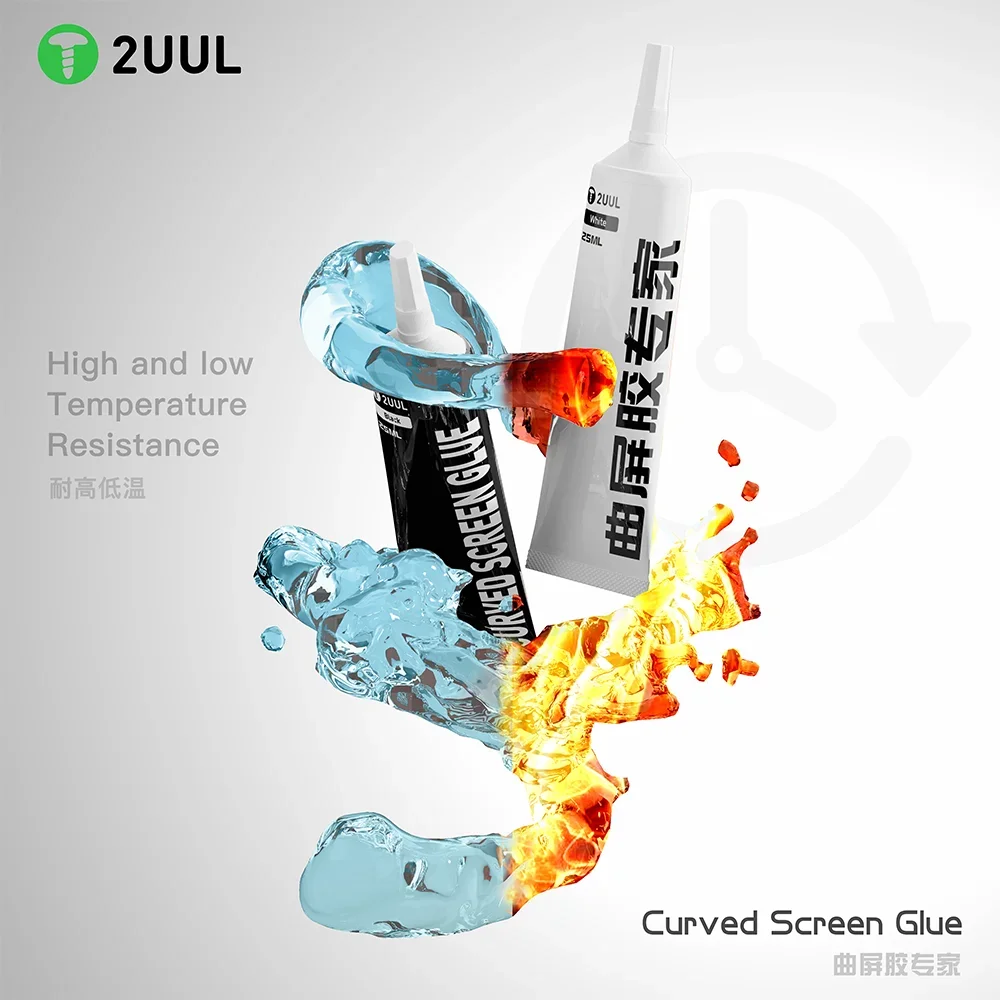 2UUL Curved Screen Glue 25ml DA47 DA48 Colors For Mobile Phone Screen Back Cover Glass Frame Sealant External Screen Repair Tool