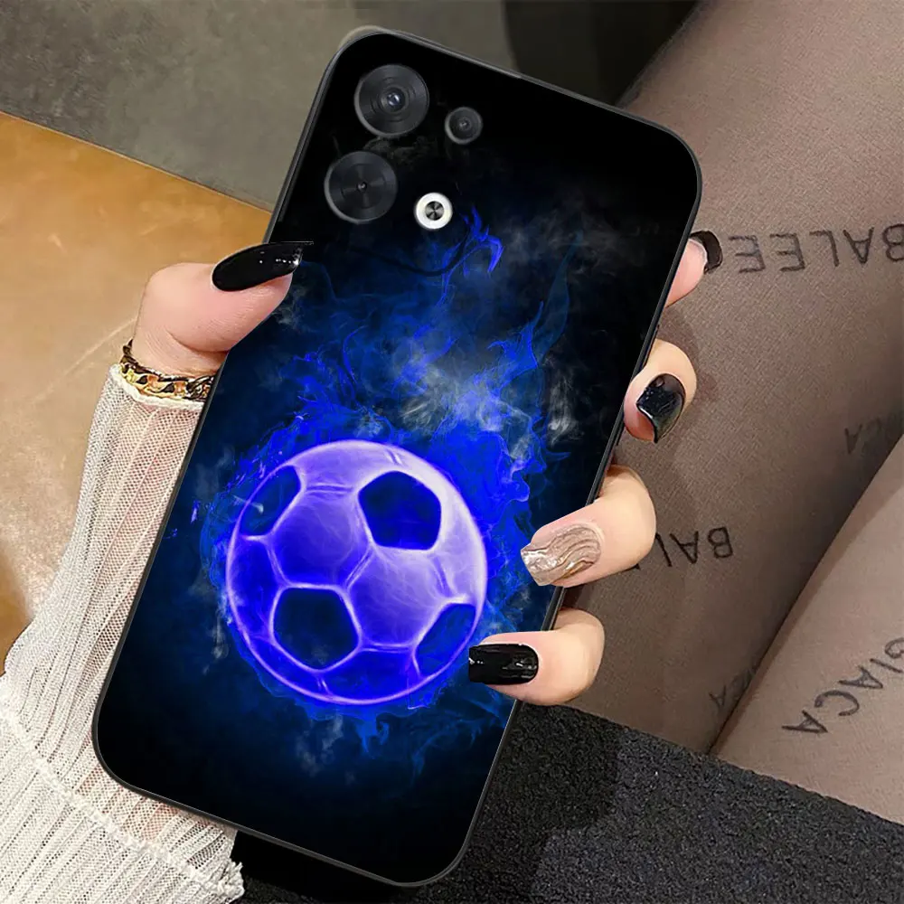 كرة القدم كرة القدم غطاء جراب هاتف ل ممن لهم رينو 14 14F 13 13F 12 11 11F 10 8 8T 7Z 7 6 5 5F 4 4F لايت برو زائد غطاء من السيليكون #4