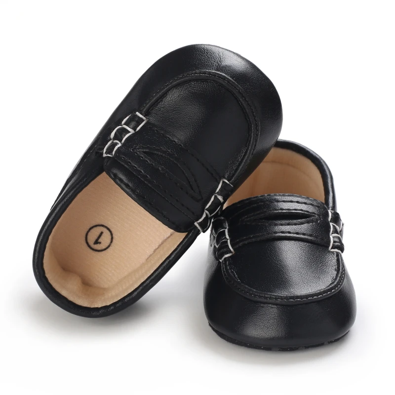 Adorable Black & White Baby Beginner Loafers - Non-Slip Soft Sole, Casual  Low-Top Infant Shoes with Decorative Stitching, Lightw - AliExpress 1501