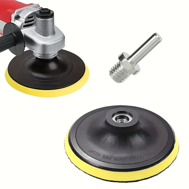Sand pad with drill bit adapter and self-adhesive disc interface - Medium grit for angle grinder and wall grinder