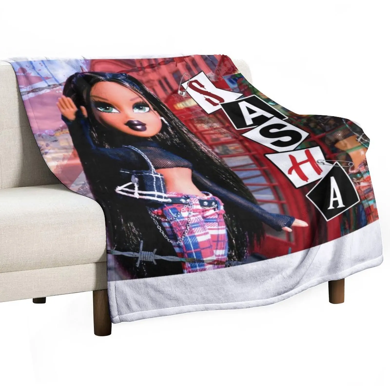 Bratz Punk Sasha Throw Blanket Decorative Throw Bed Fashionable sofa bed Beautifuls Blankets