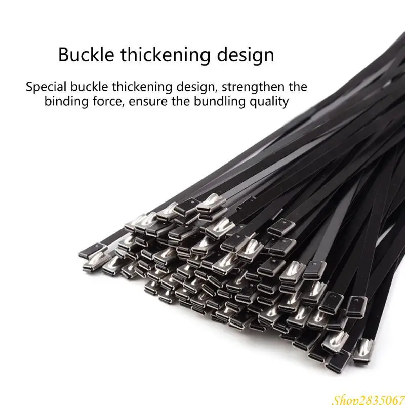 Industrial Grade Metal Ties Pack of 100 Black Coated Fasteners for Professionals 831F