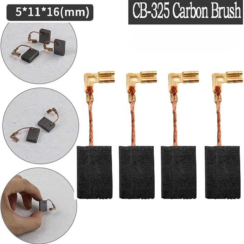 2/4 PCS Carbon Brushes CB-325 Replacement 194074-2 for 9553/9555/9556/9558/2810 Angle Grinder Electric Brush 5x11x16mm