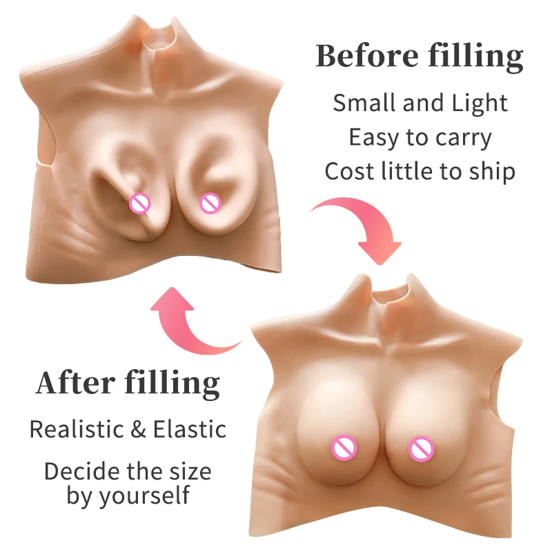 

DIY Inflatable Silicone Breast Forms Cross Dressing Male to Female Shapewear Realistic Fake Bosom For Cosplay Sissy Drag Queen