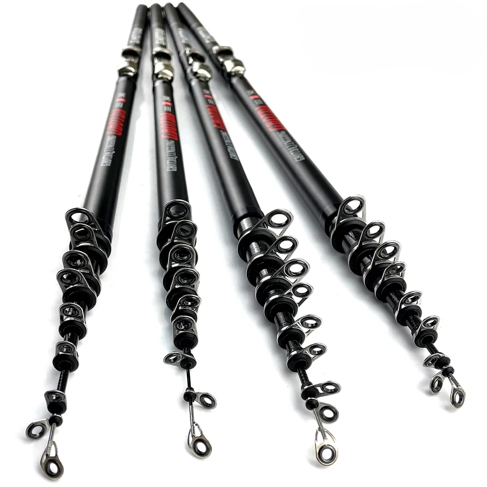 2.7m3.6m4.5m5.4 6.3m Rock Fishing Rod Carbon Fiber Strong Durable Baitcasting Telescopic Pole Carp Travel Ocean Fishing Rod