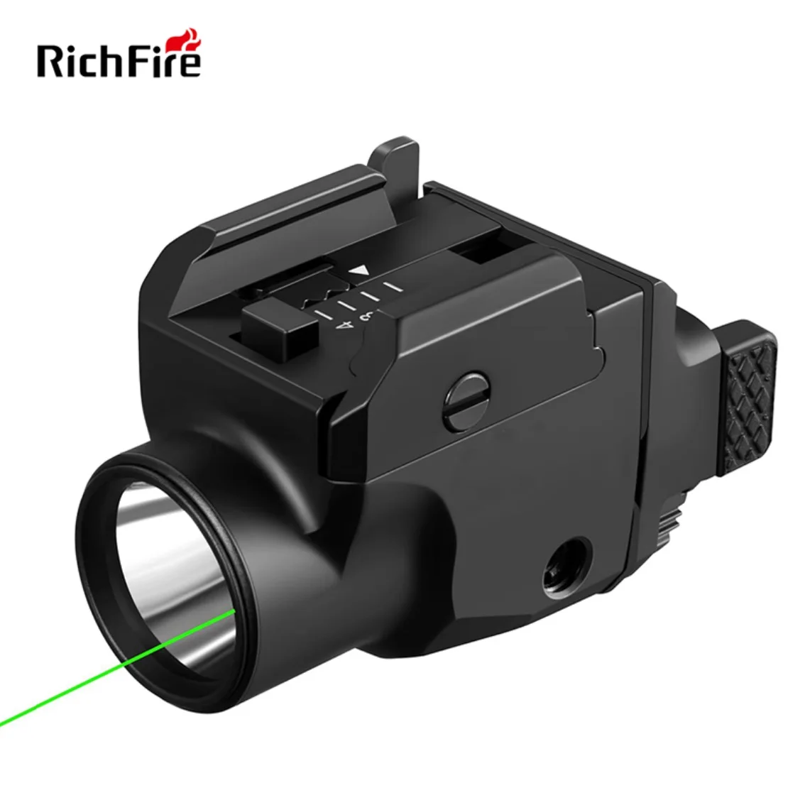 RichFire SFD-090 Powerful Mini Tactical led Flashlight 1200LM with Laser Light Tactical Pistol Light Fit for Standard 20-22mm