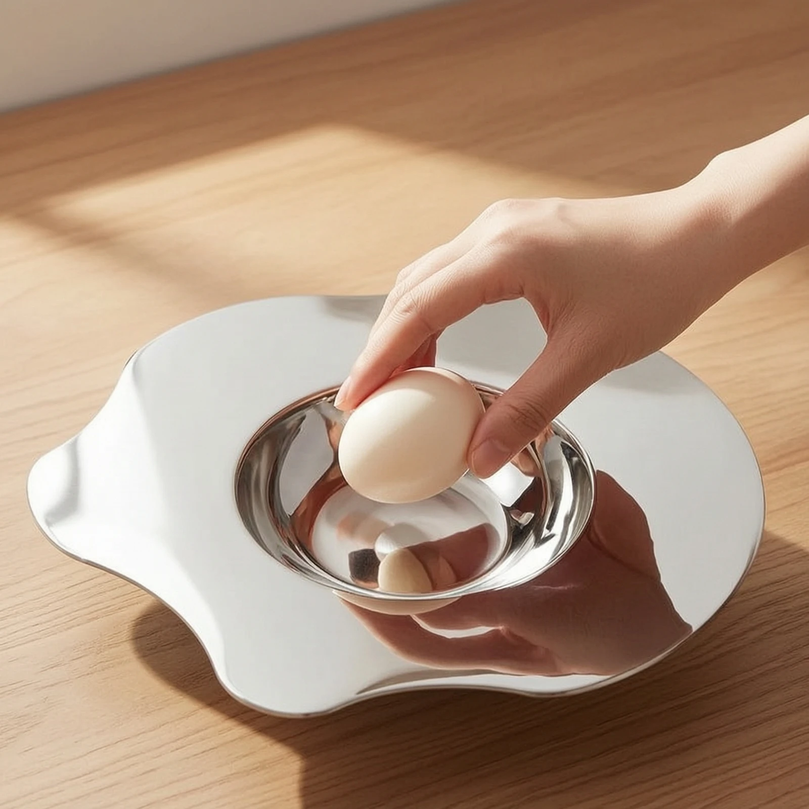 Stainless Steel Tray Sculptural Metal Fruit Bowl Tray with Central Recess Elegant Tableware Decorative for Dining Table