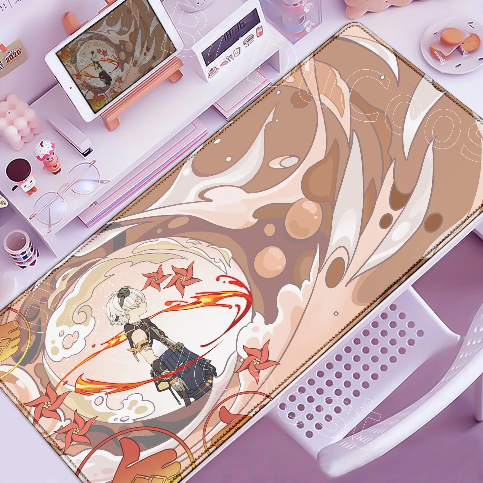 Mondstadt Genshin Impact Character Pattern Mousepad Bennett Kaeya Klee Laptop HD Game Anime Large Mouse Pad PC Keyboard Desk Mat