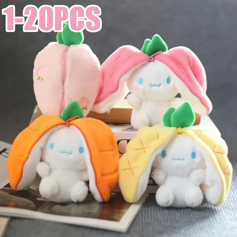 Cute Transform Strawberry Bunny Fruit Animal Plush Toy Key Chain Accessories Backpack Keychain Stuffed Animal Bag Pendant