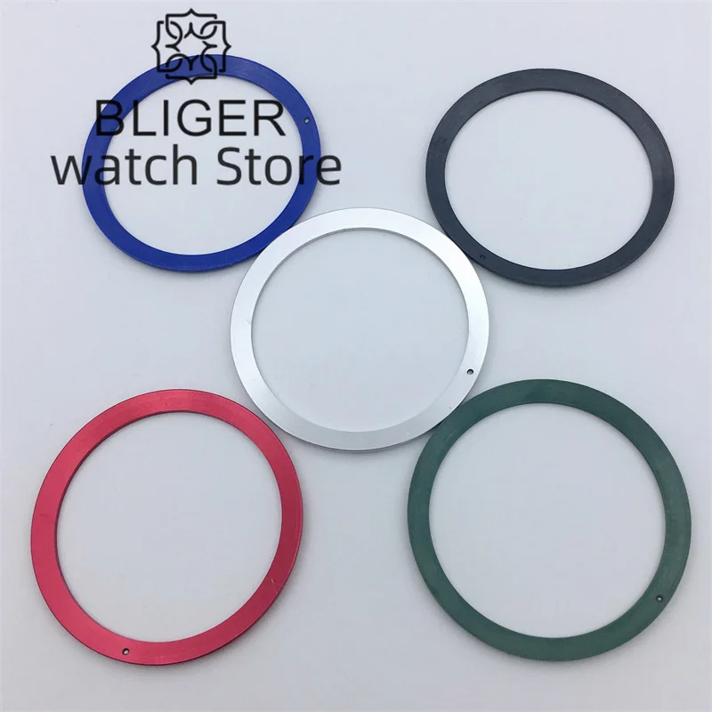 BLIGER-السيراميك أو الألومنيوم مشاهدة الحافة إدراج ، أجزاء ملحقات ساعة ، 39 مللي متر الحال ، 37.2 مللي متر x 31.4 مللي متر