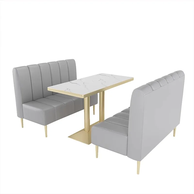 Milk Tea Shop Sofa  Western Restaurant Wall Facing Dining Tea House Deck Sofa Leisure Table and Chair Combination