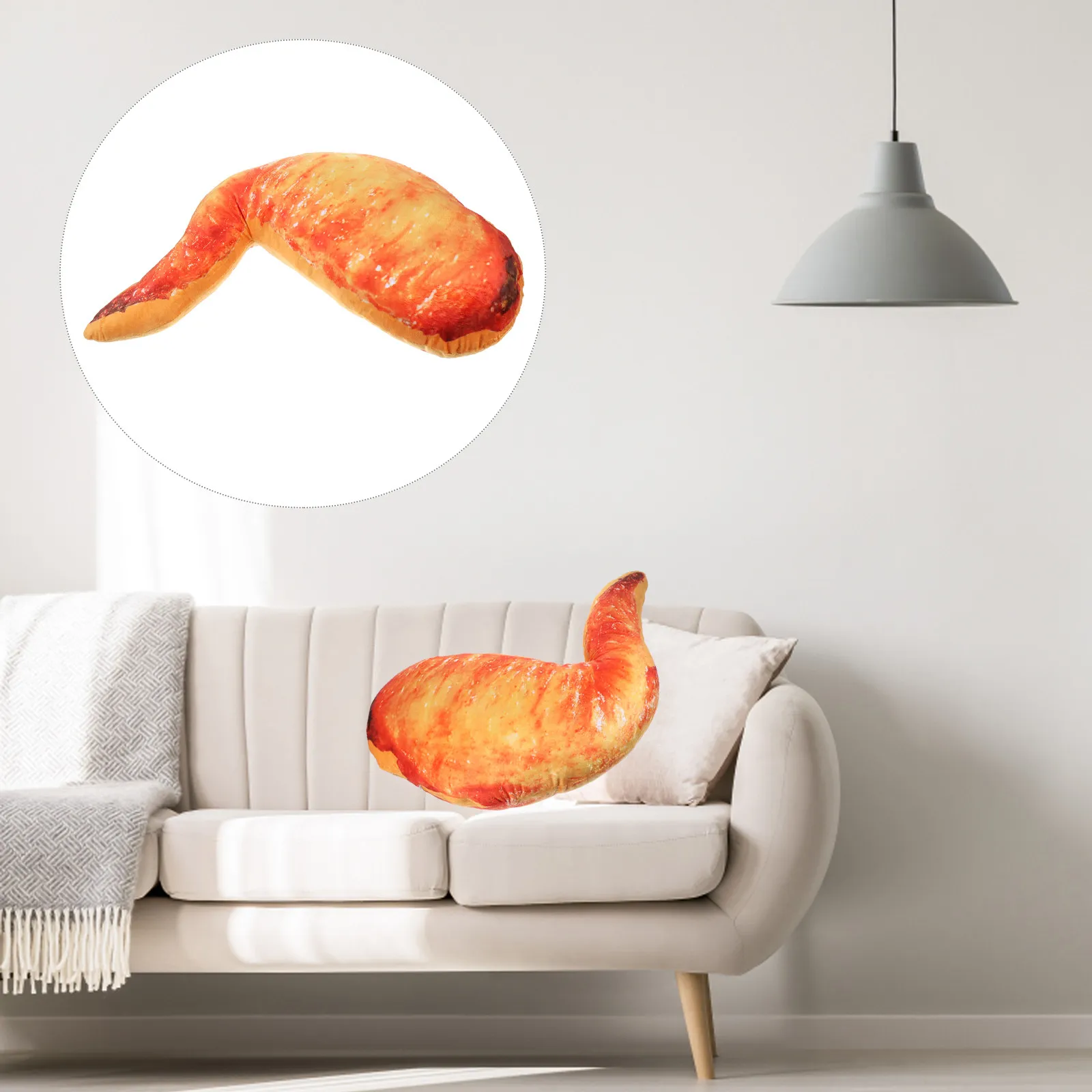 

Chicken Wing Throw Pillow Soft Comfortable Cushion for Home Office Bed Sofa Creative Food Simulation Stuffed Pillow Novelty