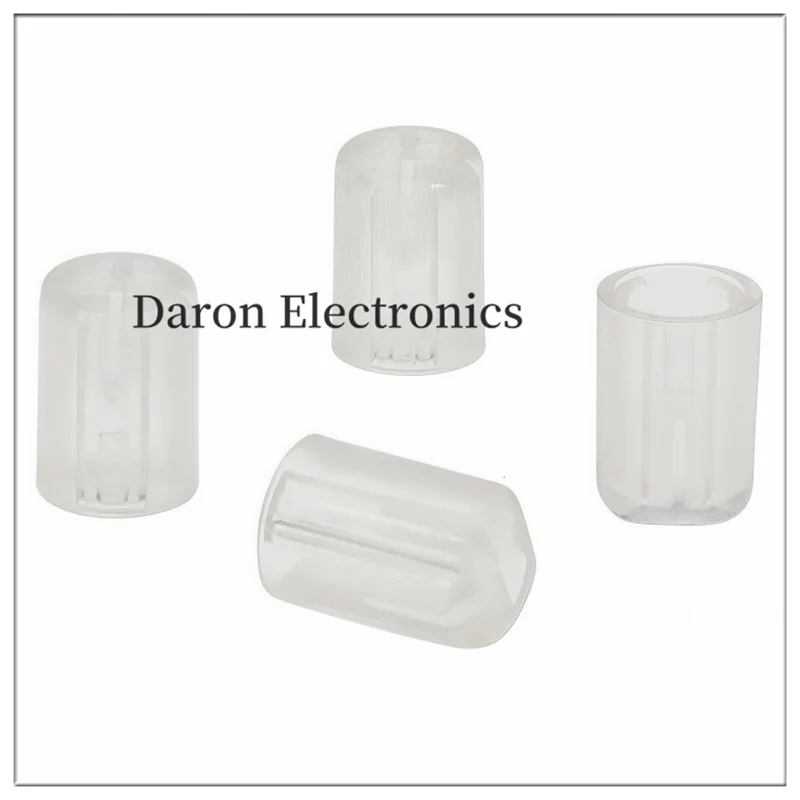 10PCS Plastic transparent knob with 10*14 toothed holes, 6mm mixing console/speaker/sound card rotation adjustment cap