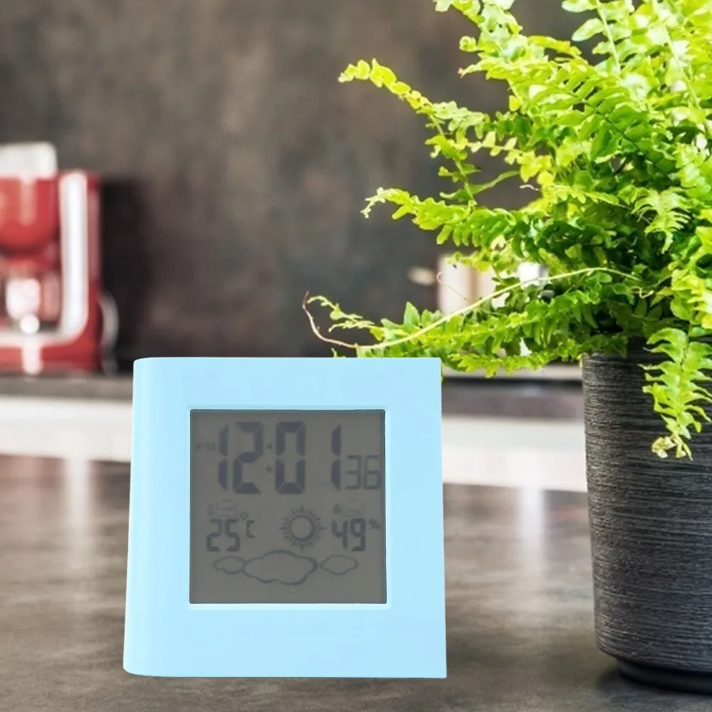 Durable ABS Solar Battery Alarm Clock LCD Display Dual Energy Alarm Clock Digital Alarm Clock Office Use