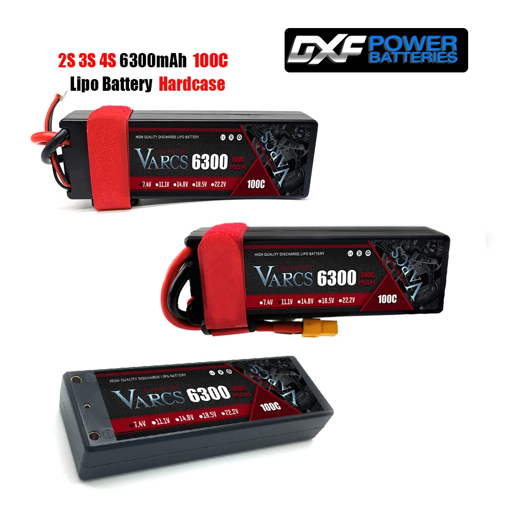 

VARCS 2S 3S 4S Lipo Battery 6300mAh 100C with XT60 EC5 TRX T/DEANS XT90 XT150 Plug HardCase For 1/8 Buggy RC Car Boat Airplane