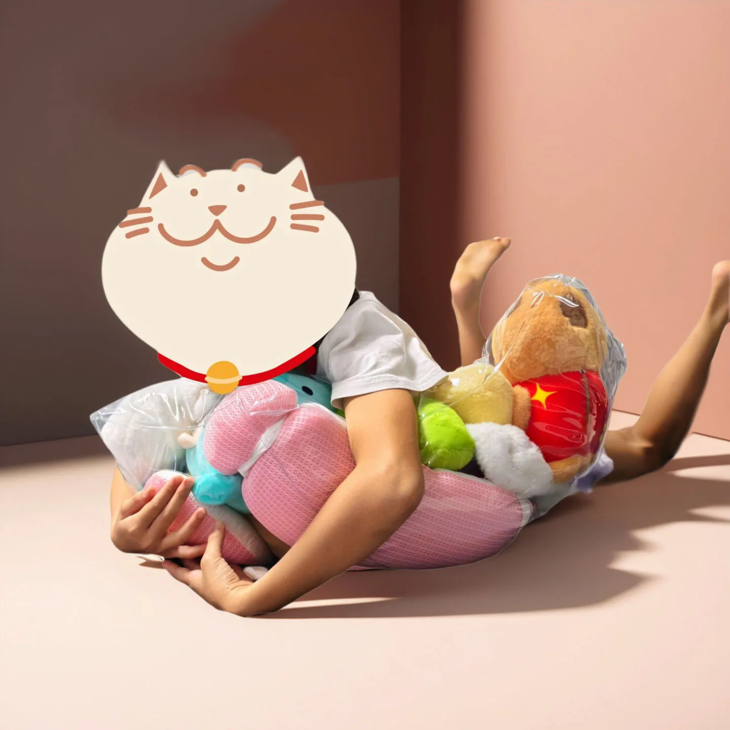 Furry Doll Sofa Cover Storage Cushion Single  Sofa Protective Dust Cover Other Functions Plush Doll Storage Bench