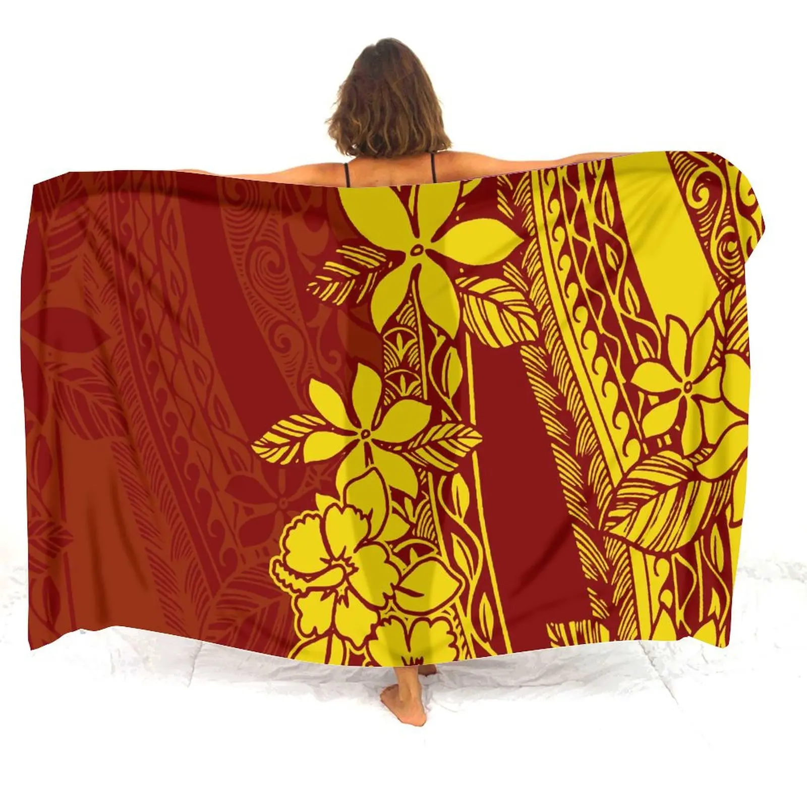 Summer Best-Selling Beach Sun Bikini Shawl Sarong Wrap Women Polynesian Ethnic Style Print Custom Sarong