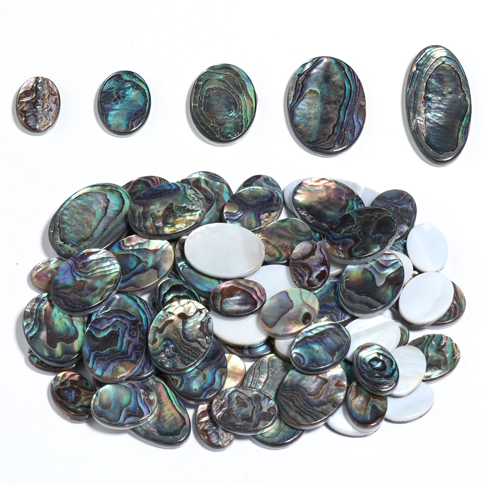 2pcs 10x14 12x16 15x20 15x30mm 18x25 Abalone Oval Beads Shell Cabochons Accessories for DIY Pendant Bracelet Necklace Jewelry