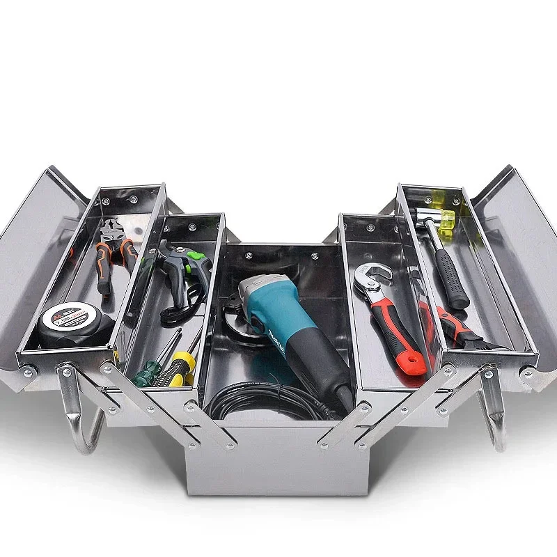 Hardware Toolbox Stainless Steel Storage Multi-layer Iron Box Anti-rust tThicken Material  Tool Organizer Garage Truck Toolbox