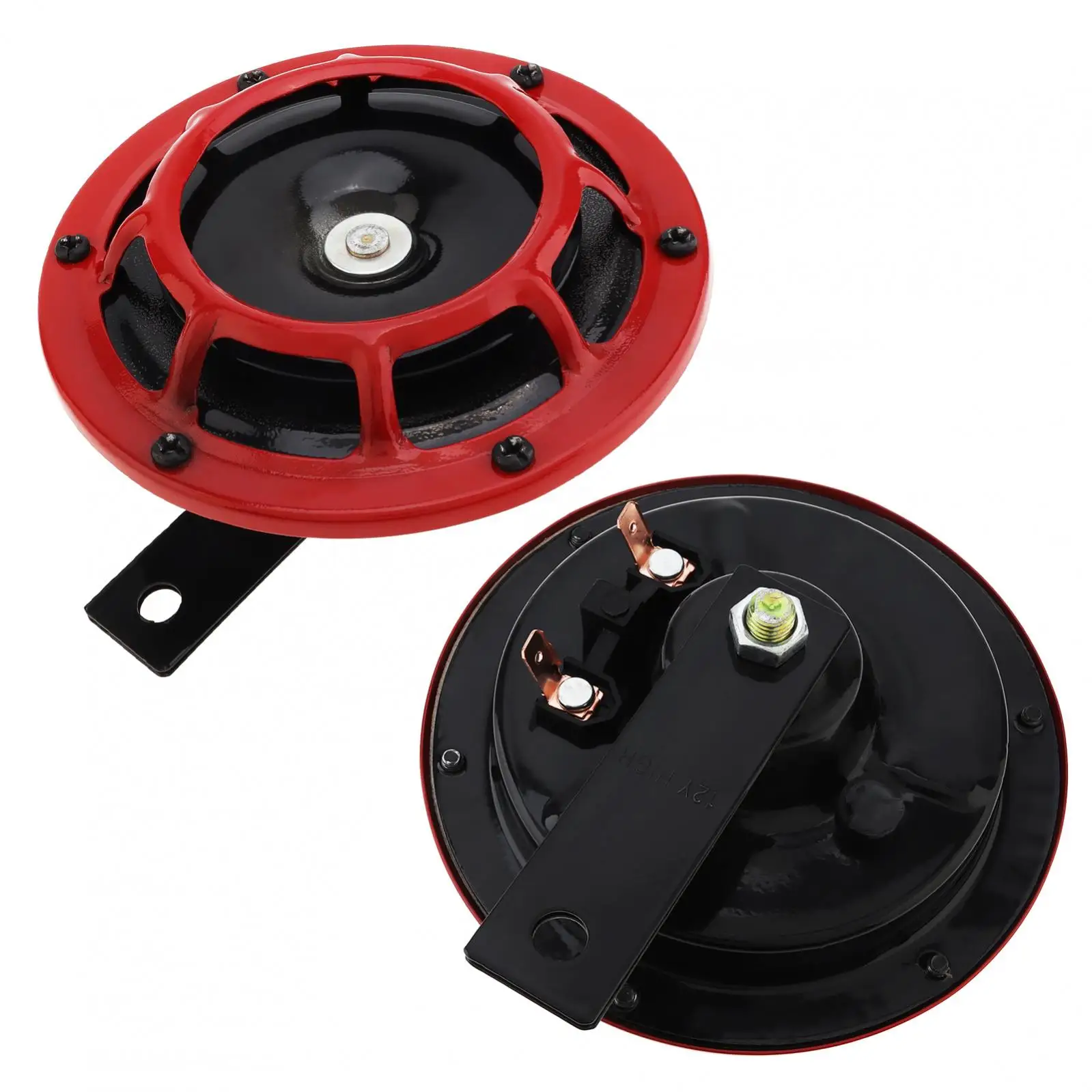 1 Pair 12V 420HZ 350HZ High Low Tone Horn for Cars motorcycles Boats with Grill and Bracket, Waterproof Super Loud Dual Horn