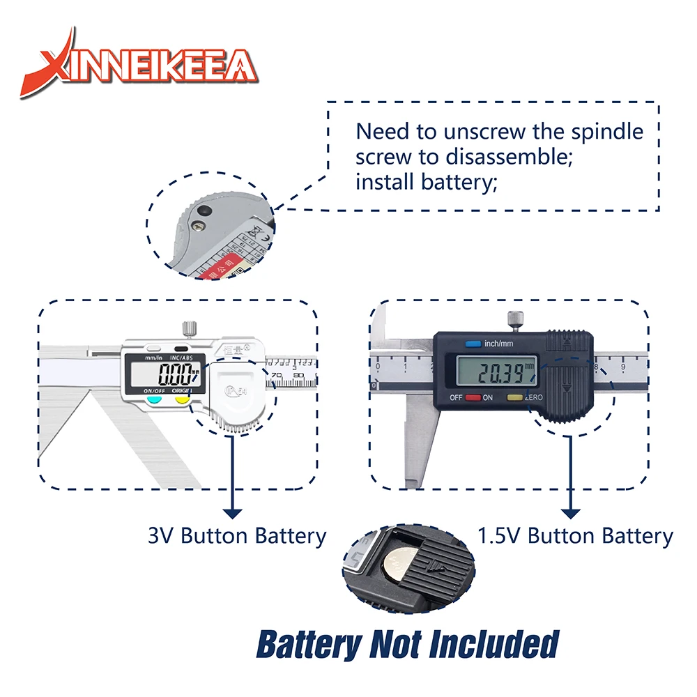 External Arc Radius Electronic Caliper Single Tip Groove Thickness Measurement Disc Surface Soft Material Thickness Caliper 150