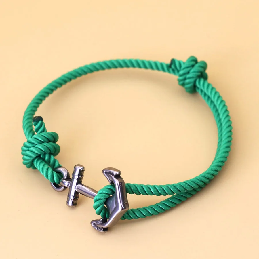 Marine Style Anchor Bracelet For Men Handmade Adjustable Grade A String Braslet Beach Surfing Wrap Braclet Cycling Accessories