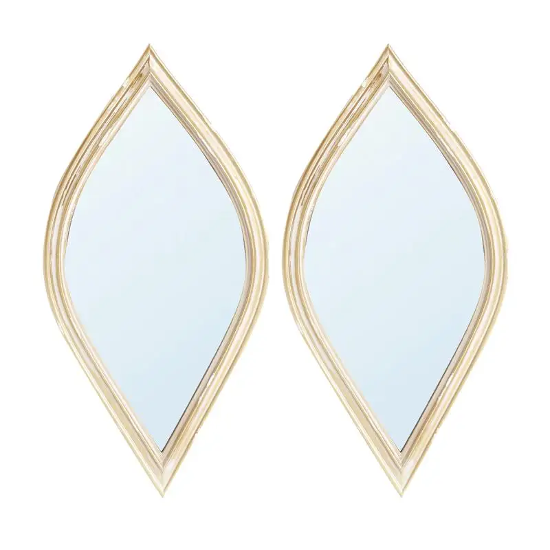 مجموعة من 2 مرايا حائط صغيرة مزخرفة، 4.5 × 9.5 بوصة، لهجة أنيقة لديكور المنزل #1