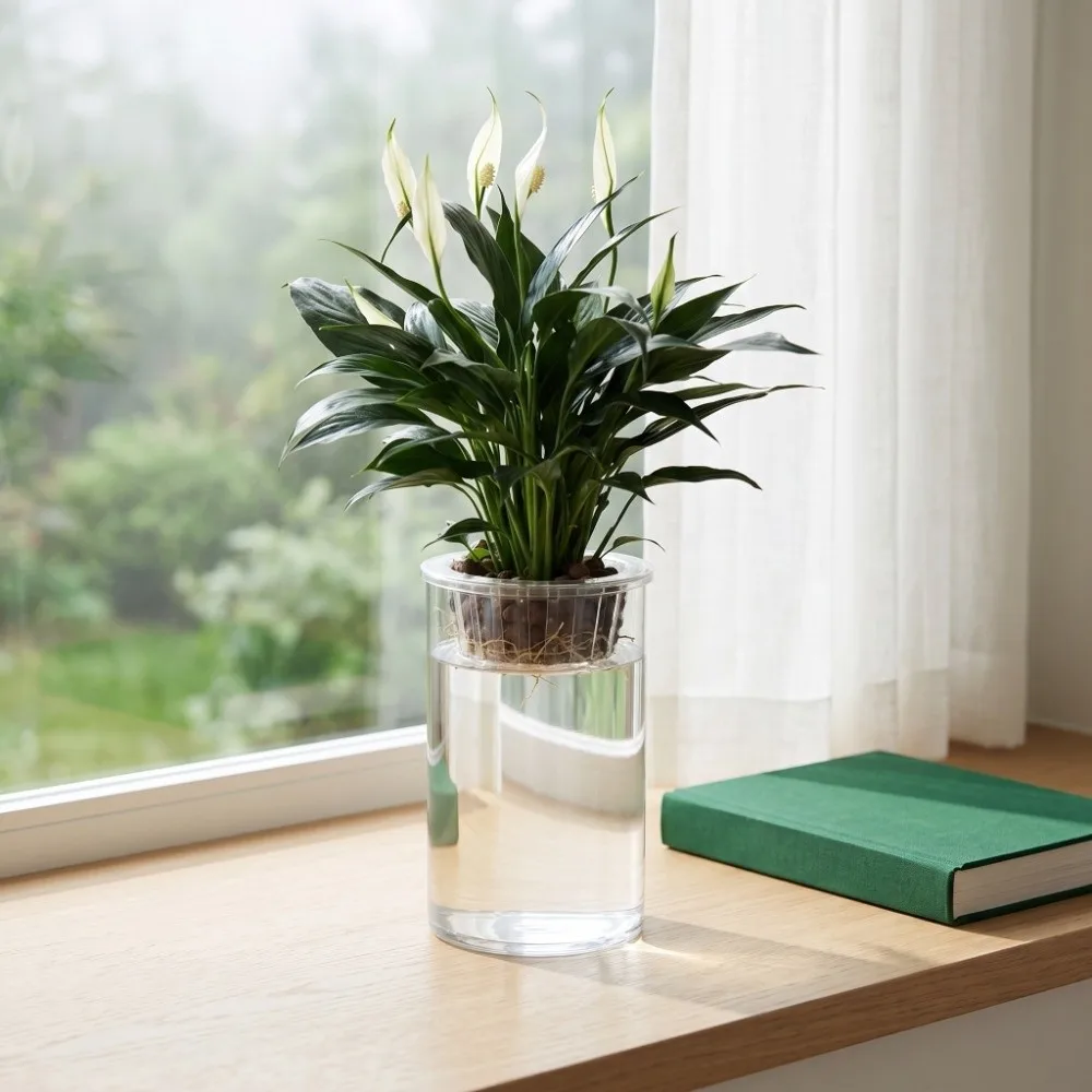 Indoor Plants Clear Hydroponic Vase High Transparent Imitation Glass Lazy Flower Pot Decorative Viewable Plant Pot Desktop Deco